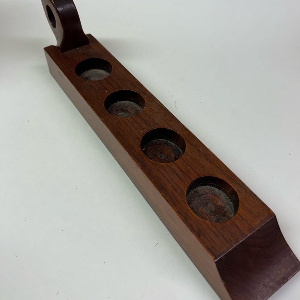 Vintage Handmade Wooden Tea Light Candleholder Centerpiece